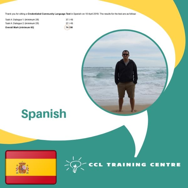 NAATI CCL Training Centre Spanish Result