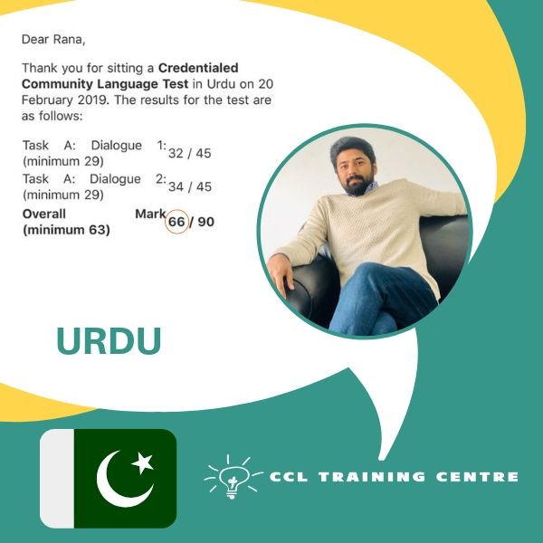 NAATI CCL Training Centre Urdu Result