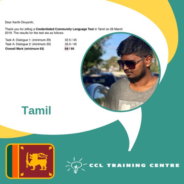 NAATI CCL Training Centre Tamil Result Melbourne