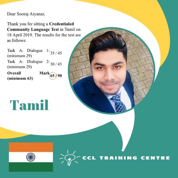 NAATI CCL Training Centre Tamil Result