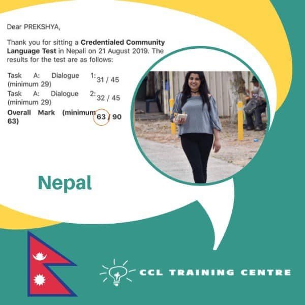 NAATI CCL Training Centre Nepali Results